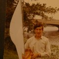 With the model Dragon sailing boat I built. Princeton Lake USA (around 12?)